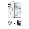 MARSİLYAN™- iPhone 16 Pro Max Kılıf Kıvılcım Form Prime - Siyah 3D Antistatik Mat Seramik Nano Ekran Koruyucu + Pers Alüminyum Kamera Lens - GS