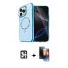 MARSİLYAN™- iPhone 16 Pro Max Kılıf Kıvılcım Form Prime - Siyah 3D Antistatik Mat Seramik Nano Ekran Koruyucu + PVD Metal Kamera Lens - GS