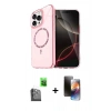 MARSİLYAN™- iPhone 16 Pro Max Kılıf Kıvılcım Form Prime - Siyah 3D Antistatik Mat Seramik Nano Ekran Koruyucu + Raze Metal Kamera Lens - SH