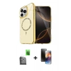 MARSİLYAN™- iPhone 16 Pro Max Kılıf Kıvılcım Form Prime - Siyah 3D Antistatik Mat Seramik Nano Ekran Koruyucu + Raze Metal Kamera Lens - SH