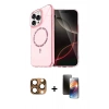 MARSİLYAN™- iPhone 16 Pro Max Kılıf Kıvılcım Form Prime - Siyah 3D Antistatik Mat Seramik Nano Ekran Koruyucu + Çöl Titanyum Pers Alüminyum Kamera Lens