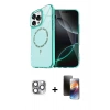 MARSİLYAN™- iPhone 16 Pro Max Kılıf Kıvılcım Form Prime - Siyah 3D Antistatik Mat Seramik Nano Ekran Koruyucu + Pers Alüminyum Kamera Lens - GI