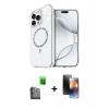 MARSİLYAN™- iPhone 16 Pro Max Kılıf Kıvılcım Form Prime - Siyah 3D Antistatik Mat Seramik Nano Ekran Koruyucu + Raze Metal Kamera Lens - SH