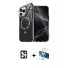 MARSİLYAN™- iPhone 16 Pro Max Kılıf Kıvılcım Form Prime - Siyah 3D Antistatik Seramik Nano Ekran Koruyucu + PVD Metal Kamera Lens - GD