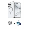MARSİLYAN™- iPhone 16 Pro Max Kılıf Kıvılcım Form Prime - Siyah 3D Antistatik Seramik Nano Ekran Koruyucu + Pers Alüminyum Kamera Lens - GS
