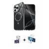 MARSİLYAN™- iPhone 16 Pro Max Kılıf Kıvılcım Form Prime - Siyah 3D Antistatik Seramik Nano Ekran Koruyucu + Bilvis Titan Kamera Lens - TMGI