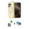 MARSİLYAN™- iPhone 16 Pro Max Kılıf Kıvılcım Form Prime - Siyah 3D Antistatik Seramik Nano Ekran Koruyucu + Siyah Raze Metal Kamera Lens
