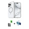 MARSİLYAN™- iPhone 16 Pro Max Kılıf Kıvılcım Form Prime - Siyah 3D Antistatik Seramik Nano Ekran Koruyucu + Siyah Raze Metal Kamera Lens