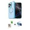 MARSİLYAN™- iPhone 16 Pro Max Kılıf Kıvılcım Form Prime - Siyah 3D Antistatik Seramik Nano Ekran Koruyucu + Raze Metal Kamera Lens - NLGY