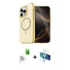 MARSİLYAN™- iPhone 16 Pro Max Kılıf Kıvılcım Form Prime - Siyah 3D Antistatik Seramik Nano Ekran Koruyucu + Raze Metal Kamera Lens - BZ
