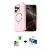 MARSİLYAN™- iPhone 16 Pro Max Kılıf Kıvılcım Form Prime - Siyah 3D Antistatik Seramik Nano Ekran Koruyucu + Raze Metal Kamera Lens - NLGY