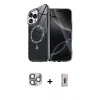 MARSİLYAN™- iPhone 16 Pro Max Kılıf Kıvılcım Form Prime - Siyah Bilvis 3D Cam Ekran Koruyucu + Pers Alüminyum Kamera Lens - GI