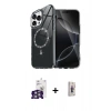 MARSİLYAN™- iPhone 16 Pro Max Kılıf Kıvılcım Form Prime - Siyah Bilvis 3D Cam Ekran Koruyucu + Bilvis Titan Kamera Lens - GS