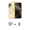 MARSİLYAN™- iPhone 16 Pro Max Kılıf Kıvılcım Form Prime - Siyah Bilvis 3D Cam Ekran Koruyucu + Pers Alüminyum Kamera Lens - GS