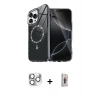 MARSİLYAN™- iPhone 16 Pro Max Kılıf Kıvılcım Form Prime - Siyah Bilvis 3D Cam Ekran Koruyucu + Pers Alüminyum Kamera Lens - GS