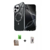 MARSİLYAN™- iPhone 16 Pro Max Kılıf Kıvılcım Form Prime - Siyah Bilvis 3D Cam Ekran Koruyucu + Raze Metal Kamera Lens - CLTM
