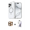 MARSİLYAN™- iPhone 16 Pro Max Kılıf Kıvılcım Form Prime - Siyah Bilvis 3X AR Hayalet Cam Ekran Koruyucu + Pers Alüminyum Kamera Lens - CLTM