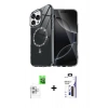 MARSİLYAN™- iPhone 16 Pro Max Kılıf Kıvılcım Form Prime - Siyah Bilvis 3X AR Hayalet Cam Ekran Koruyucu + Raze Metal Kamera Lens - BZ