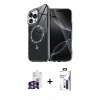 MARSİLYAN™- iPhone 16 Pro Max Kılıf Kıvılcım Form Prime - Siyah Bilvis 3X AR Hayalet Cam Ekran Koruyucu + Bilvis Titan Kamera Lens - GS