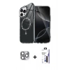 MARSİLYAN™- iPhone 16 Pro Max Kılıf Kıvılcım Form Prime - Siyah Bilvis 3X AR Hayalet Cam Ekran Koruyucu + Pers Alüminyum Kamera Lens - GI