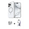 MARSİLYAN™- iPhone 16 Pro Max Kılıf Kıvılcım Form Prime - Siyah Bilvis 3X AR Hayalet Cam Ekran Koruyucu + Pers Alüminyum Kamera Lens - GS