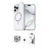MARSİLYAN™- iPhone 16 Pro Max Kılıf Kıvılcım Form Prime - Siyah Bilvis 3X AR Hayalet Cam Ekran Koruyucu + Pers Alüminyum Kamera Lens - GI