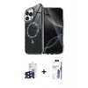 MARSİLYAN™- iPhone 16 Pro Max Kılıf Kıvılcım Form Prime - Siyah Bilvis 3X AR HD Cam Ekran Koruyucu + Bilvis Titan Kamera Lens - SH