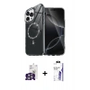 MARSİLYAN™- iPhone 16 Pro Max Kılıf Kıvılcım Form Prime - Siyah Bilvis 3X AR HD Cam Ekran Koruyucu + Bilvis Titan Kamera Lens - GS