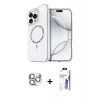 MARSİLYAN™- iPhone 16 Pro Max Kılıf Kıvılcım Form Prime - Siyah Bilvis 3X AR HD Cam Ekran Koruyucu + Pers Alüminyum Kamera Lens - GS