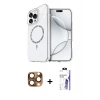 MARSİLYAN™- iPhone 16 Pro Max Kılıf Kıvılcım Form Prime - Siyah Bilvis 3X AR HD Cam Ekran Koruyucu + Pers Alüminyum Kamera Lens - CLTM