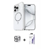 MARSİLYAN™- iPhone 16 Pro Max Kılıf Kıvılcım Form Prime - Siyah Bilvis 3X AR HD Cam Ekran Koruyucu + Pers Alüminyum Kamera Lens - GI