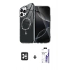 MARSİLYAN™- iPhone 16 Pro Max Kılıf Kıvılcım Form Prime - Siyah Bilvis 3X AR HD Cam Ekran Koruyucu + PVD Metal Kamera Lens - SH