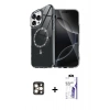 MARSİLYAN™- iPhone 16 Pro Max Kılıf Kıvılcım Form Prime - Siyah Bilvis 3X AR HD Cam Ekran Koruyucu + PVD Metal Kamera Lens - GD