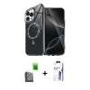 MARSİLYAN™- iPhone 16 Pro Max Kılıf Kıvılcım Form Prime - Siyah Bilvis 3X AR HD Cam Ekran Koruyucu + Raze Metal Kamera Lens - SH
