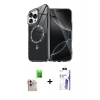 MARSİLYAN™- iPhone 16 Pro Max Kılıf Kıvılcım Form Prime - Siyah Bilvis 3X AR HD Cam Ekran Koruyucu + Raze Metal Kamera Lens - NLGY