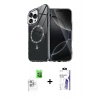 MARSİLYAN™- iPhone 16 Pro Max Kılıf Kıvılcım Form Prime - Siyah Bilvis 3X AR HD Cam Ekran Koruyucu + Raze Metal Kamera Lens - BZ