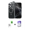 MARSİLYAN™- iPhone 16 Pro Max Kılıf Kıvılcım Form Prime - Siyah Bilvis 5in1 3D Magic Cam Ekran Koruyucu + Raze Metal Kamera Lens - BZ