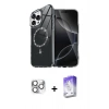 MARSİLYAN™- iPhone 16 Pro Max Kılıf Kıvılcım Form Prime - Siyah Bilvis 5in1 3D Magic Cam Ekran Koruyucu + Pers Alüminyum Kamera Lens - GS