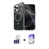 MARSİLYAN™- iPhone 16 Pro Max Kılıf Kıvılcım Form Prime - Siyah Bilvis 5in1 3D Magic Cam Ekran Koruyucu + Bilvis Titan Kamera Lens - GS