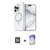 MARSİLYAN™- iPhone 16 Pro Max Kılıf Kıvılcım Form Prime - Siyah Bilvis 5in1 3D Magic Cam Ekran Koruyucu + PVD Metal Kamera Lens - SH
