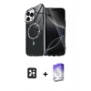 MARSİLYAN™- iPhone 16 Pro Max Kılıf Kıvılcım Form Prime - Siyah Bilvis 5in1 3D Magic Cam Ekran Koruyucu + PVD Metal Kamera Lens - SH