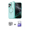 MARSİLYAN™- iPhone 16 Pro Max Kılıf Kıvılcım Form Prime - Siyah Bilvis 5in1 5D Magic Hayalet Cam Ekran Koruyucu + Pers Alüminyum Kamera Lens - GI
