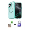 MARSİLYAN™- iPhone 16 Pro Max Kılıf Kıvılcım Form Prime - Siyah Bilvis 5in1 5D Magic Hayalet Cam Ekran Koruyucu + Raze Metal Kamera Lens - CLTM