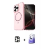 MARSİLYAN™- iPhone 16 Pro Max Kılıf Kıvılcım Form Prime - Siyah Bilvis 5in1 5D Magic Hayalet Cam Ekran Koruyucu + PVD Metal Kamera Lens - GS