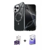 MARSİLYAN™- iPhone 16 Pro Max Kılıf Kıvılcım Form Prime - Siyah Bilvis 5in1 5D Magic Hayalet Cam Ekran Koruyucu + Bilvis Titan Kamera Lens - SH