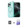 MARSİLYAN™- iPhone 16 Pro Max Kılıf Kıvılcım Form Prime - Siyah Bilvis 5in1 5D Magic Hayalet Cam Ekran Koruyucu + PVD Metal Kamera Lens - SH