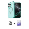 MARSİLYAN™- iPhone 16 Pro Max Kılıf Kıvılcım Form Prime - Siyah Bilvis 5in1 5D Magic Hayalet Cam Ekran Koruyucu + PVD Metal Kamera Lens - GS