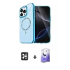 MARSİLYAN™- iPhone 16 Pro Max Kılıf Kıvılcım Form Prime - Siyah Bilvis 5in1 5D Magic Hayalet Cam Ekran Koruyucu + PVD Metal Kamera Lens - SH