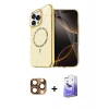 MARSİLYAN™- iPhone 16 Pro Max Kılıf Kıvılcım Form Prime - Siyah Bilvis 5in1 5D Magic Hayalet Cam Ekran Koruyucu + Pers Alüminyum Kamera Lens - CLTM