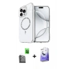 MARSİLYAN™- iPhone 16 Pro Max Kılıf Kıvılcım Form Prime - Siyah Bilvis 5in1 5D Magic Hayalet Cam Ekran Koruyucu + Raze Metal Kamera Lens - SH